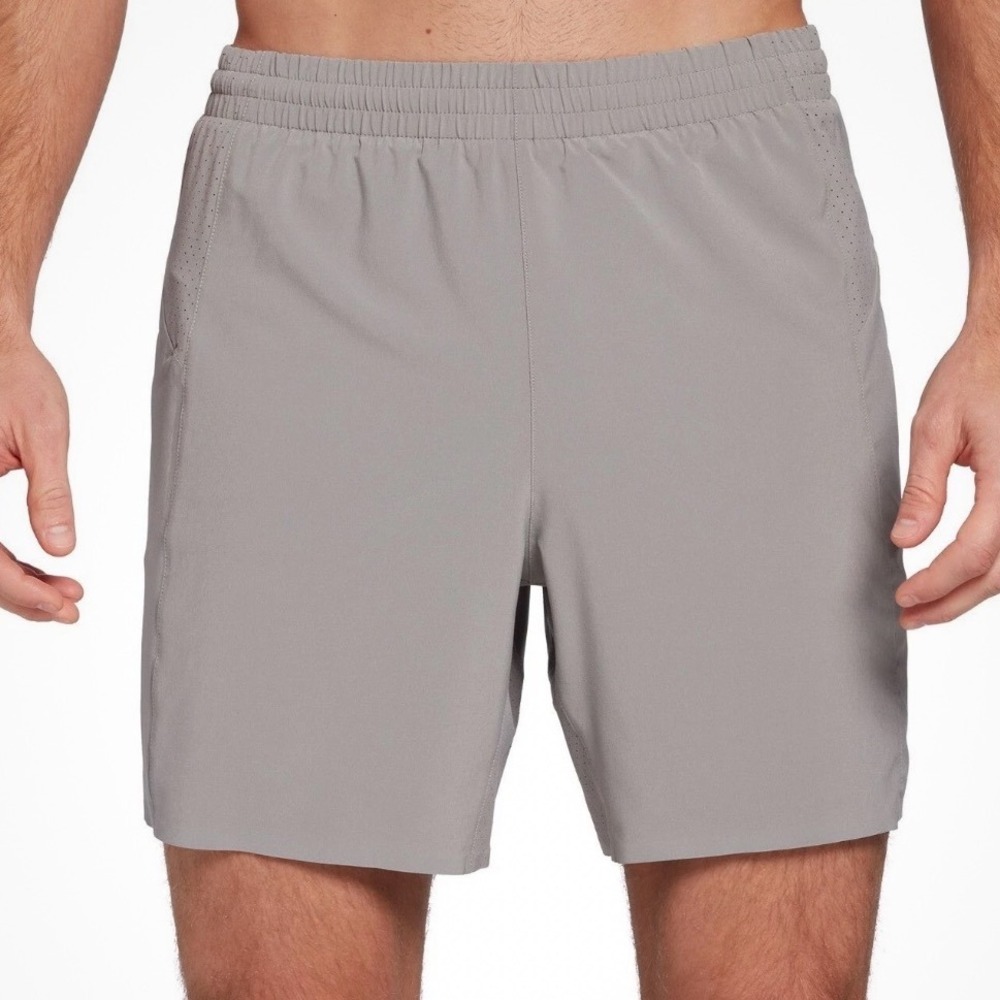 VRST Mens Accelerate 7 Inch Running Short Silver Shadow MAX200434V Small NWT